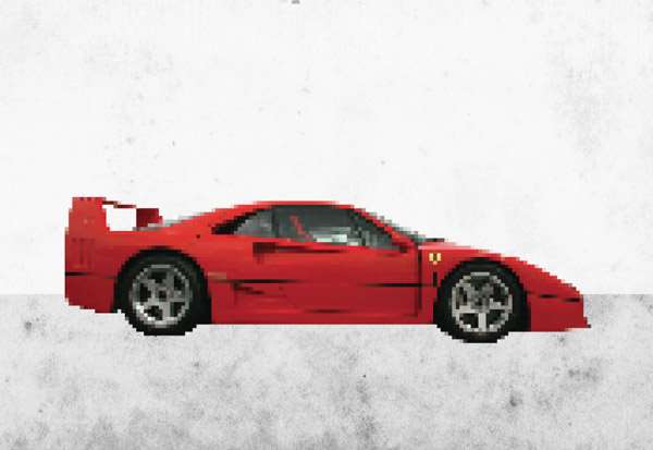 AI快速制作像素画风格 优图宝 AI实例教程Pixel Art Ferrari F40