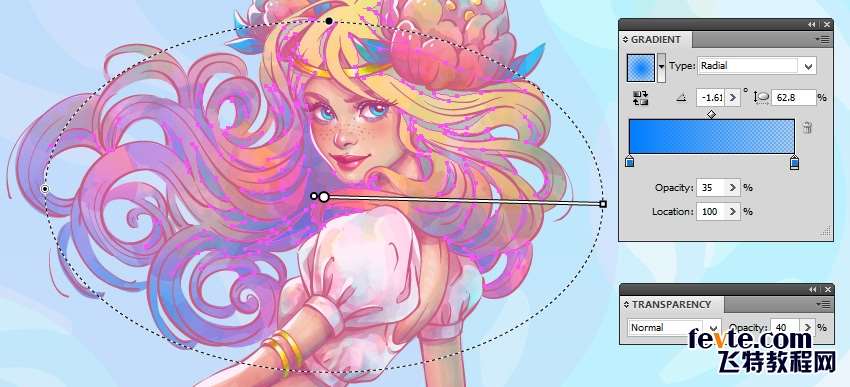 AI绘制水彩美人鱼插画 优图宝 AI实例教程