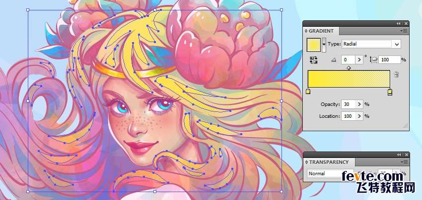 AI绘制水彩美人鱼插画 优图宝 AI实例教程