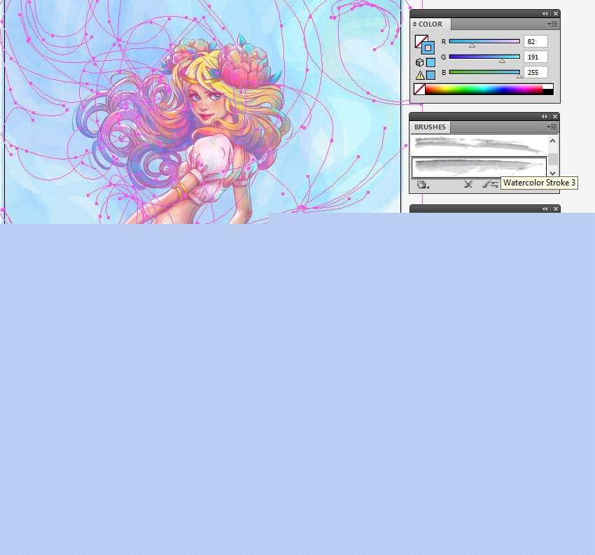 AI绘制水彩美人鱼插画 优图宝 AI实例教程