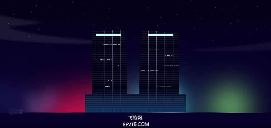 AI绘制时尚渐变城市夜景插画教程 优图宝 AI教程