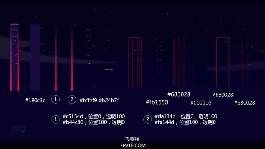 AI绘制时尚渐变城市夜景插画教程 优图宝 AI教程