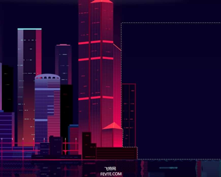 AI绘制时尚渐变城市夜景插画教程 优图宝 AI教程