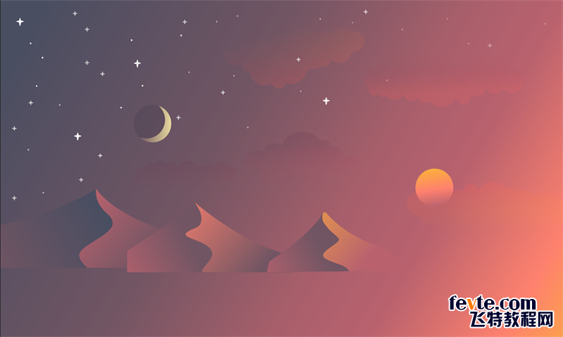 AI绘制简单沙漠夜景 优图宝 AI实例教程
