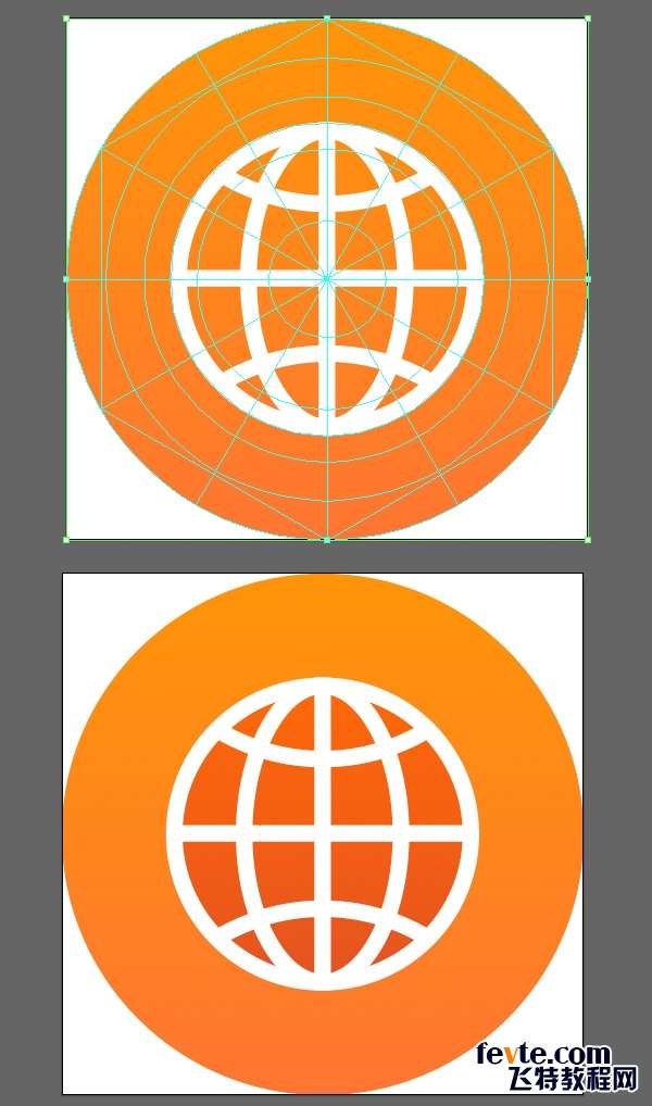 Apple Watch图标绘制全解析 优图宝 AI实例教程make the orange base for the globe icon