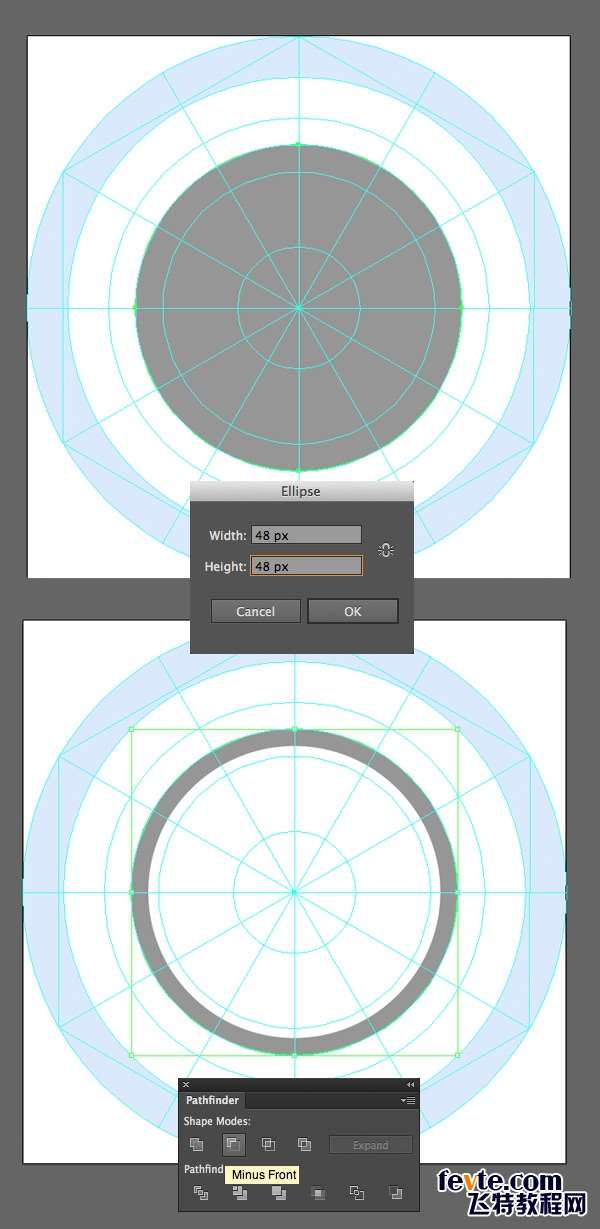 Apple Watch图标绘制全解析 优图宝 AI实例教程form the base with Minus Front function