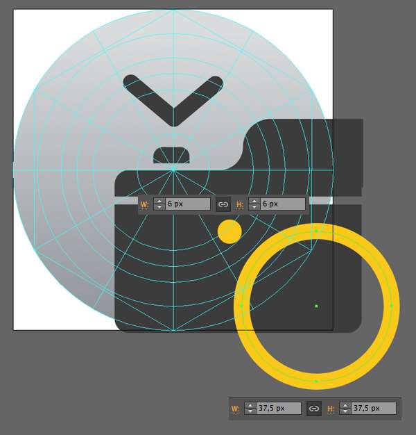 Apple Watch图标绘制全解析 优图宝 AI实例教程Add the final details to our camera
