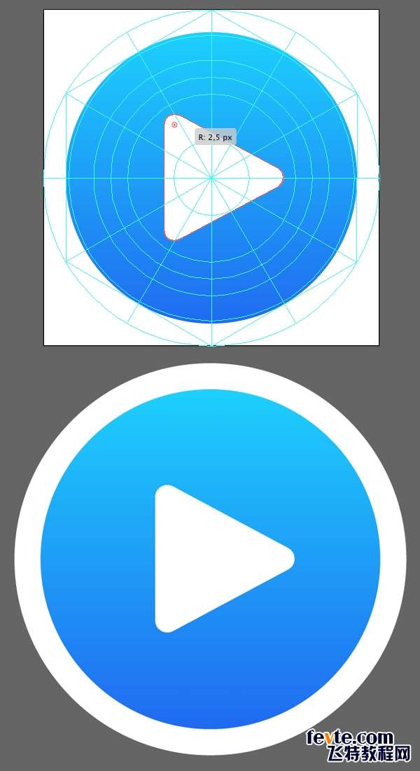Apple Watch图标绘制全解析 优图宝 AI实例教程make the corners of the triangle rounded
