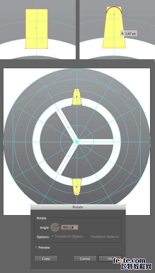 Apple Watch图标绘制全解析 优图宝 AI实例教程add the ripples to our cog