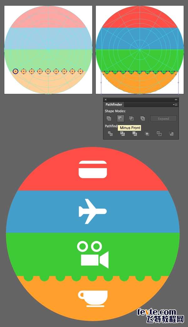 Apple Watch图标绘制全解析 优图宝 AI实例教程add perforation to the orange stripe and place the pictograms