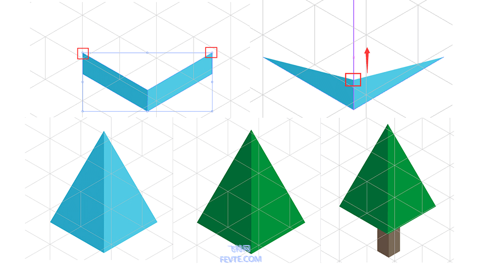 AI制作2.5D矢量插画小教程 优图宝 AI实例教程