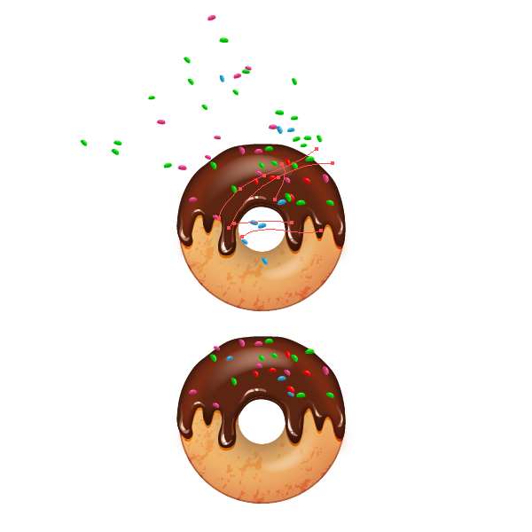 AI绘制可爱美味甜甜圈 优图宝 AI实例教程sprinkles on chocolate donut