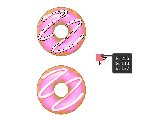 AI绘制可爱美味甜甜圈 优图宝 AI实例教程create icing on strawberry donut 3
