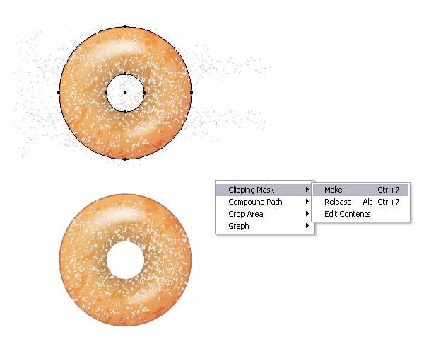 AI绘制可爱美味甜甜圈 优图宝 AI实例教程add sugar on donut 3