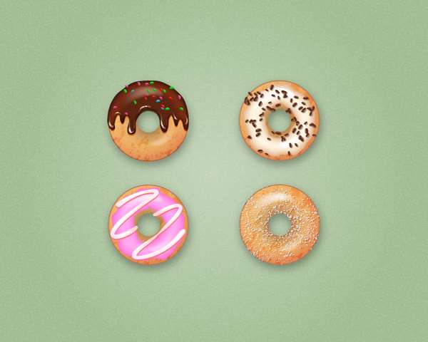 AI绘制可爱美味甜甜圈 优图宝 AI实例教程final donut icons