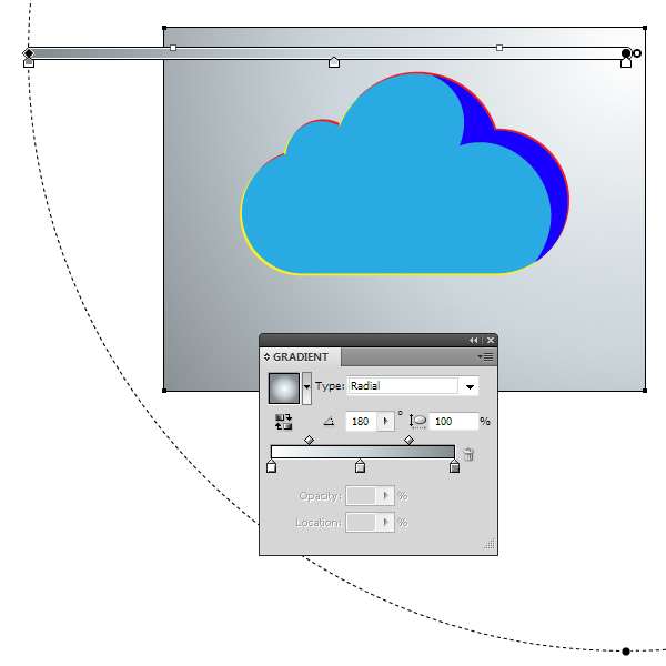 AI绘制玻璃质感云图标 优图宝 AI实例教程 glass cloud 15