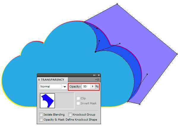 AI绘制玻璃质感云图标 优图宝 AI实例教程 glass cloud 12