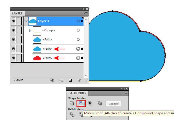 AI绘制玻璃质感云图标 优图宝 AI实例教程 glass cloud 10