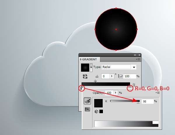 AI绘制玻璃质感云图标 优图宝 AI实例教程 glass cloud 26