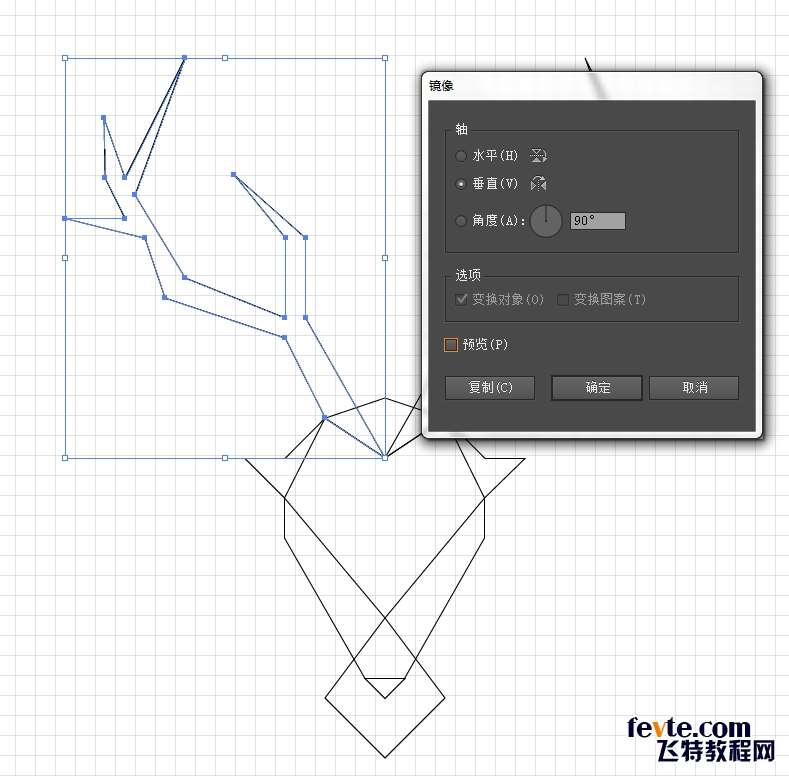 AI打造鹿型线条标志 优图宝 AI实例教程