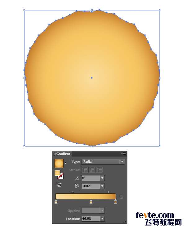 AI绘制写实牛奶杯和燕麦饼干 优图宝 AI实例教程apply yellow radial gradient