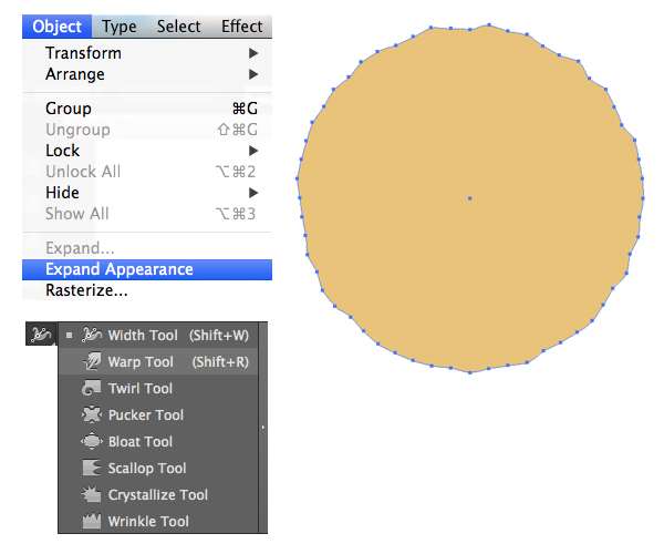 AI绘制写实牛奶杯和燕麦饼干 优图宝 AI实例教程expand the shape and use the warp tool
