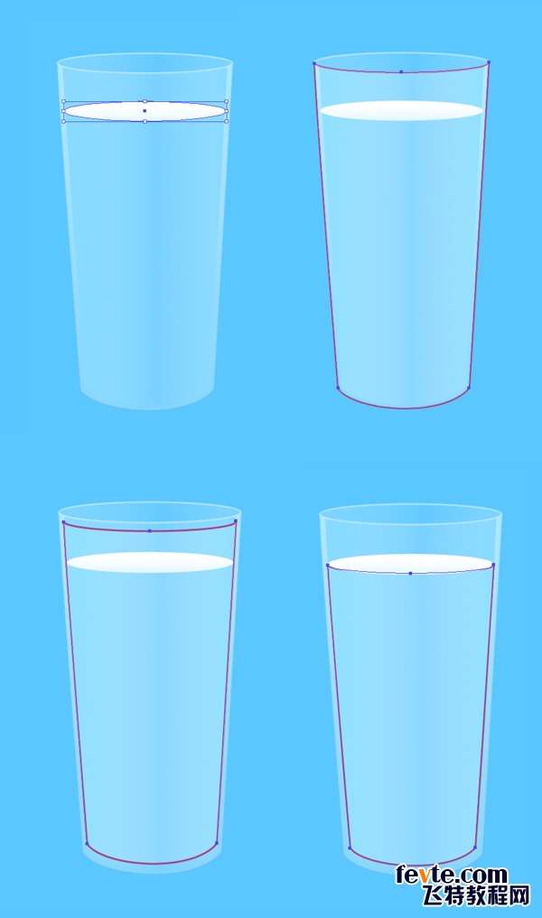 AI绘制写实牛奶杯和燕麦饼干 优图宝 AI实例教程create the top of the milk surface from the ellipse