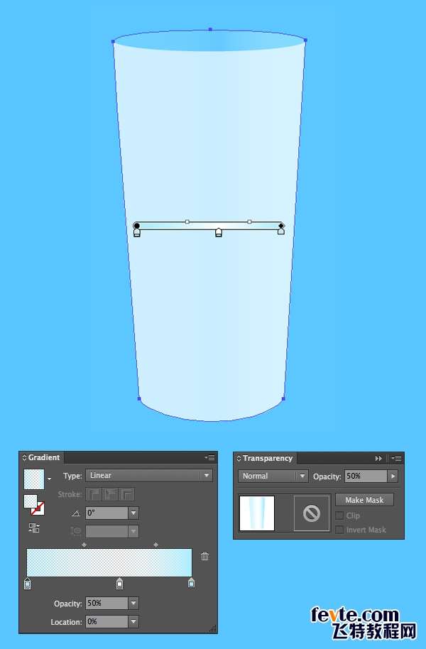 AI绘制写实牛奶杯和燕麦饼干 优图宝 AI实例教程apply a gradient to the back glass shape