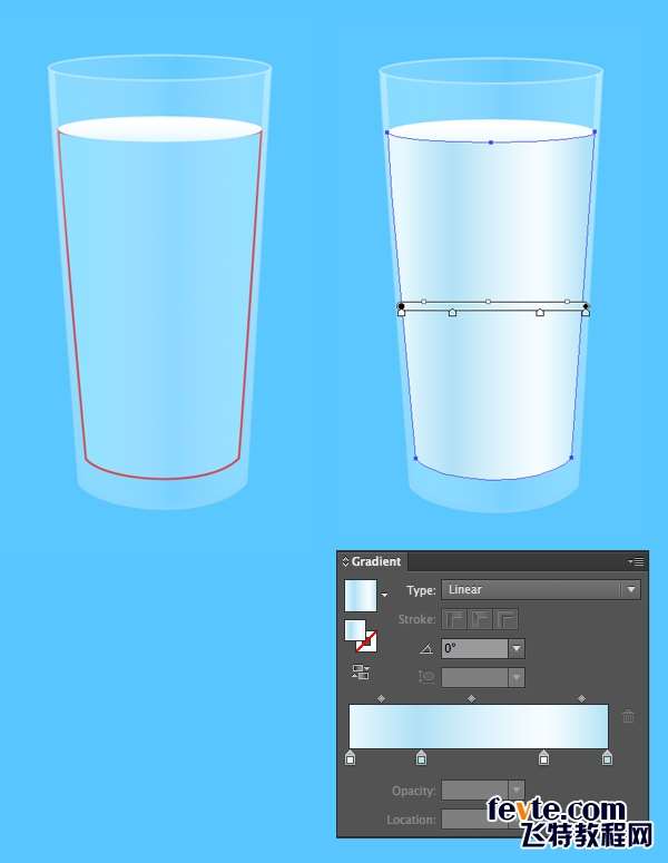 AI绘制写实牛奶杯和燕麦饼干 优图宝 AI实例教程apply linear gradient to the milk surface