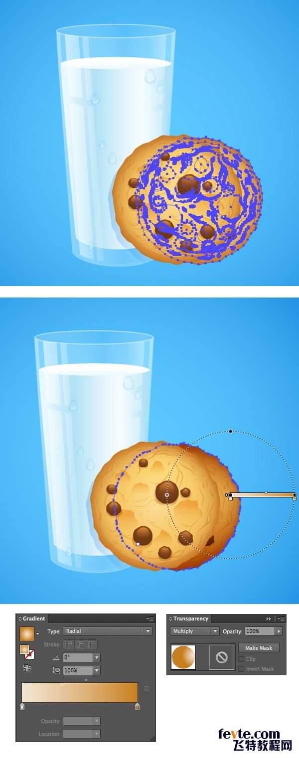 AI绘制写实牛奶杯和燕麦饼干 优图宝 AI实例教程add another cookie and make the back cooke darker