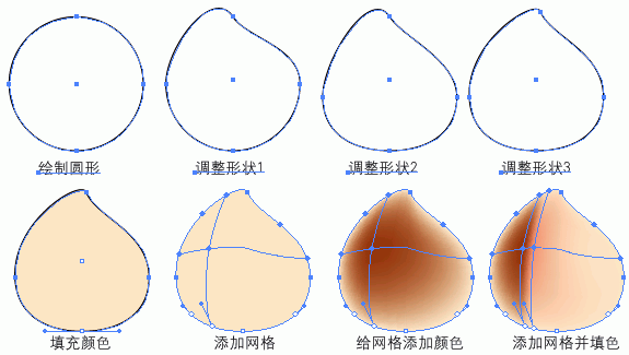 AI渐变网格绘制一个可口的桃子 优图宝 AI教程