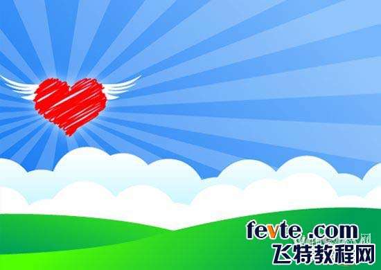 AI绘制矢量心形壁纸 优图宝 AI教程