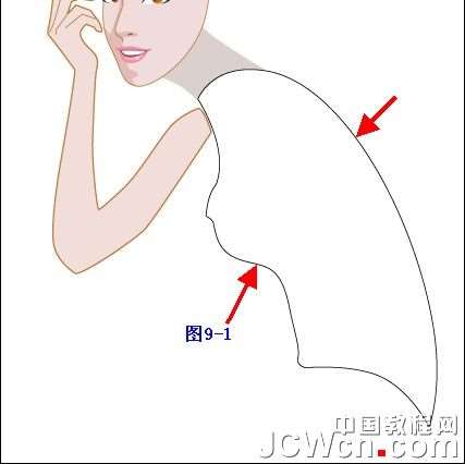 Illustrator鼠绘教程:插画人物系列之清纯美女的绘制-中_中国教程网