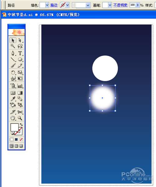 AI制作中秋贺卡 优图宝 AI实例教程