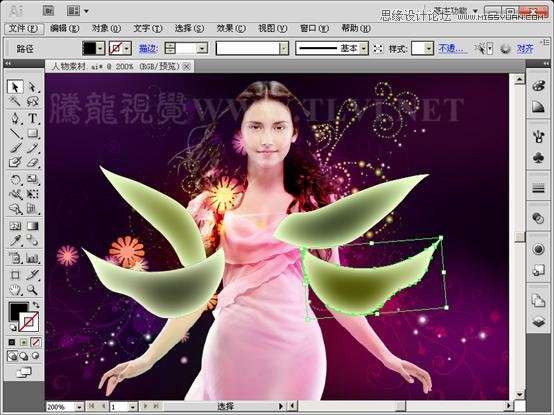 AI CS5宽度工具绘制梦幻天使翅膀 优图宝 AI实例教程