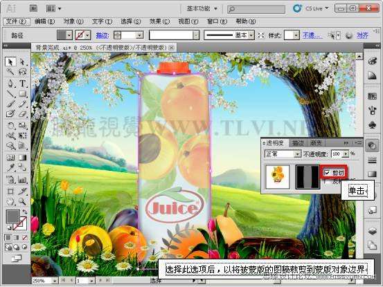 AI CS5蒙版功能制作果汁海报 优图宝 AI实例教程