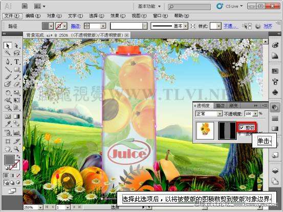 AI CS5蒙版功能制作果汁海报 优图宝 AI实例教程