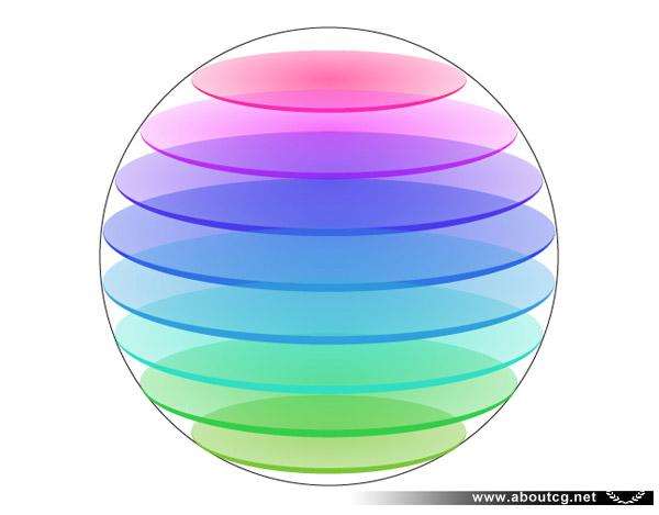 AI制作标志设计用的彩色切片球 优图宝 AI实例教程10b