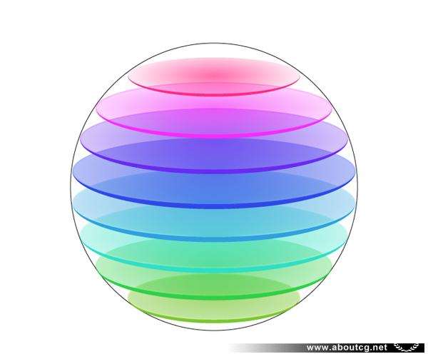 AI制作标志设计用的彩色切片球 优图宝 AI实例教程11b