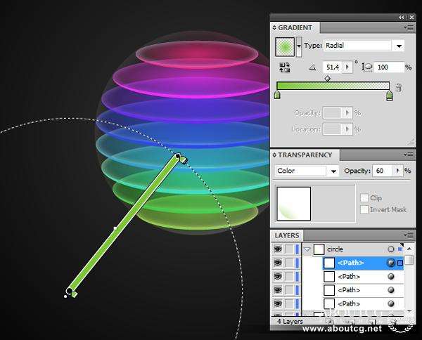 AI制作标志设计用的彩色切片球 优图宝 AI实例教程13d