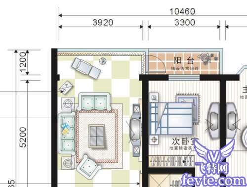 用Coreldraw9制作室内装修彩色平面图 优图宝 CorelDraw实例教程