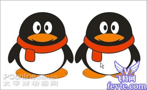 Coreldraw快速绘制打造可爱的情侣QQ企鹅 优图宝 CorelDraw实例教程