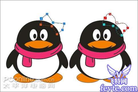 Coreldraw快速绘制打造可爱的情侣QQ企鹅 优图宝 CorelDraw实例教程