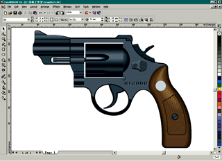 CDR绘制左轮手枪实例教程 优图宝 CDR实例教程