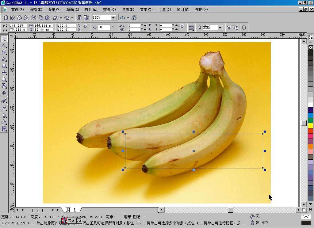 CDR网格工具制作逼真香蕉 优图宝 CDR实例教程