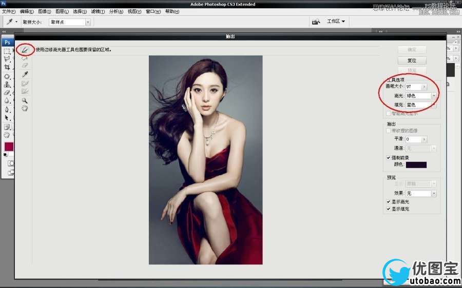 Photoshop给范冰冰人物发丝照片抠图,PS教程,16xx8.com教程网