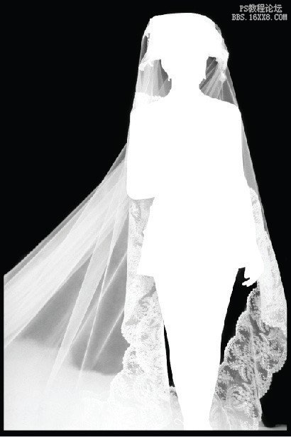 利用灰色通道完美抠出穿婚纱的模特