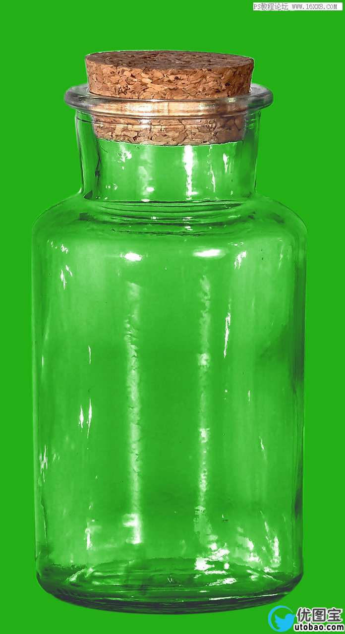 抠玻璃，抠透明的玻璃瓶实例_www.utobao.com