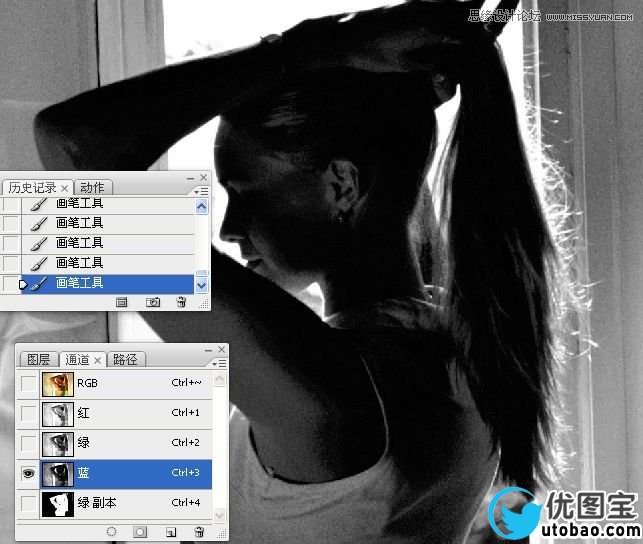 Photoshop巧用通道给长发美女抠图教程