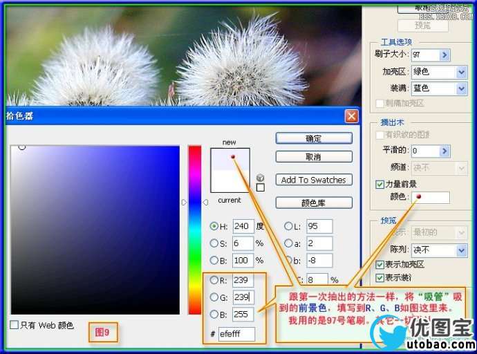 PS中精确抠出复杂背景内的蒲公英的两种方法